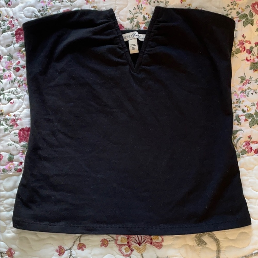 Express V-neck Black Tube Top
